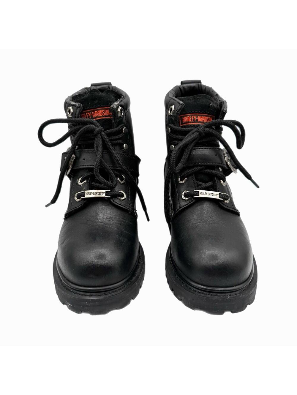Women’s Harley-Davidson Black Leather Boots – Biker – Motorcycle – 6.5
